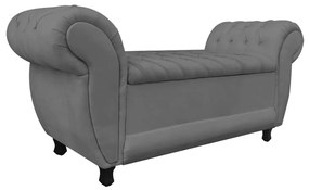 Recamier Baú Londres 1,20 m Suede Grafite D'Rossi