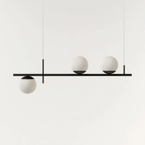 Pendente Three Gud Retângular 26X12X80Cm Alumínio E Globo Ø12Cm Fosco... (CHAMPANHE, FOSCO)