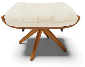 Puff Giratório Costela kit 2 Veludo Base de Madeira MA30 M11 - D'Rossi - Bege