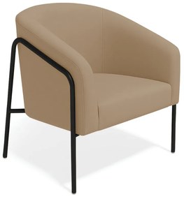 Poltrona Sala Industrial Alta Preto Stella Suede D03 - D'Rossi - Marrom Rato