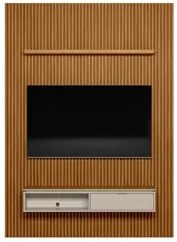 Painel Ripado para TV 75 Pol. com Bancada 180cm Premium Plus L06 Natur