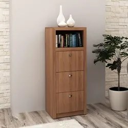 Armário Arquivo 03 Gavetas ME4118 Amêndoa - Tecno Mobili