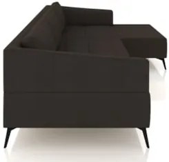 Sofá 4 Lugares 286cm Com Chaise Direito Eko Couro Marrom Z55 - Mpozena