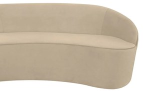 Sofá 3 Lugares Eros D07 Curvo 210cm Braço Direito Veludo Creme - D'Rossi