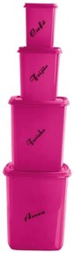 Kit Potes Mantimentos Pink 4 Peças