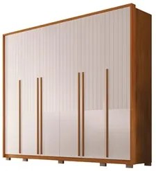 Guarda Roupa Casal 6 Portas 6 Gavetas 265cm Espartacus Freijó/Off Whit
