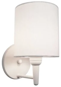 Arandela Cilíndrica Vivare Md-2009 Base Branco Cúpula em Tecido - Bivolt