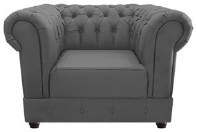 Poltrona Decorativa Chesterfield Ana Corano Cinza - ADJ Decor