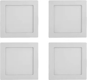 Kit 4 Plafons Led Quadrado Embutir 12W Branco Yamamura
