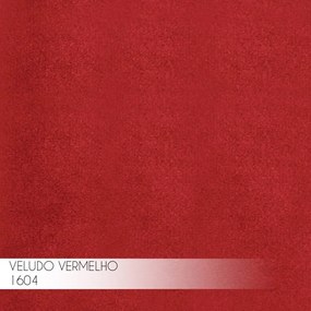 Puff Decorativo Base Bronze Elsa Veludo Vermelho G41 - Gran Belo