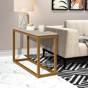 Mesa de Apoio Supreme Off White/Nature - Tebarrot Móveis