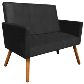 Namoradeira Nina Suede Pés Palito Castanho D'Rossi - Preto