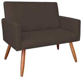 Namoradeira Larissa Suede Marrom Pés Palito Castanho D'Rossi