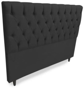 Cabeceira Cama Box Queen 160cm Nicole Capitonê Suede Preto - Sheep Estofados - Preto