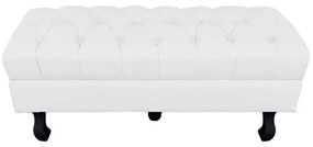 Puff Retro Luis Xv Capitonê 1 Metro Corino Branco - D'Rossi