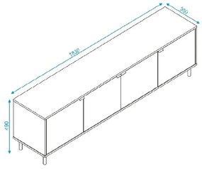 Rack Home Para TV 50" 183cm Preto Castanho