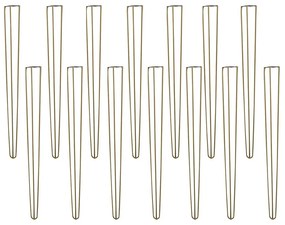Kit 14 Pés de Metal 90 CM Hairpin Legs Aparador e Mesa de Canto Dourado G41