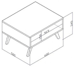Mesa De Centro Nicho Retangular Retrô Rt3020 - Rústico