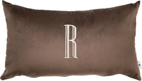 Almofada Monograma Delicata Bordado - Marrom  Marrom