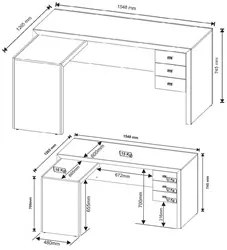 Mesa para Home Office com 03 Gavetas Nogal -Tecno Mobili