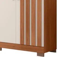 Guarda Roupa Casal 216cm 5 Portas Espelho Sulla Freijó/Off C01 - Mpoze