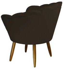 Poltrona Decorativa Pétala Pés Palito Suede Marrom - Sheep Estofados