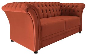 Namoradeira Chesterfield Sofia Suede Terracota - ADJ Decor