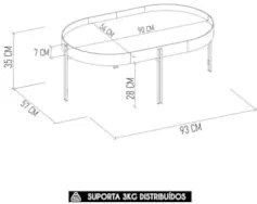 Mesa de Centro Para Sala Estilo Industrial Ville Caramelo L06 - Mpozen