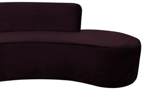 Sofá 3 Lugares Eros D07 Curvo 210cm Braço Esquerdo Veludo Roxo - D'Rossi