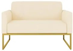 Poltrona Namoradeira 2 Lugares Base Industrial Dourada Maressa S03 Sue