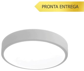 Plafon Luna Redondo Ø60X7Cm Led 64W Bivolt - Usina 19660/60 (BT - Branco Texturizado, 3000k)