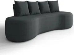 Sofá 3 Lugares 210cm Orgânico Viana B10 Bouclê Grafite - Mpozenato