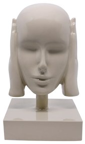 Escultura Decorativa Máscara Rosto Surdo Nude em Cerâmica 25x15x14 cm - D'rossi