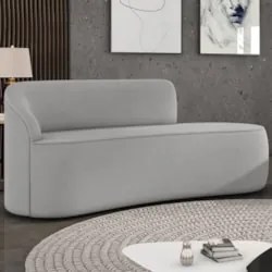 Sofá 3 Lugares Para Sala 180cm Orgânico Wendi Suede Cinza I01  - Mpoze
