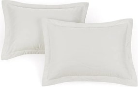 Jogo 2 Porta Travesseiros Trussardi Cetim 300 Fios Novara Branco