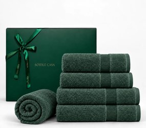 Jogo de Banho 5 pçs Trussardi 100% Algodão Doppia c/ Caixa de Presente Natal - Boschi  Boschi