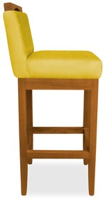 Kit 4 Banquetas Decorativa Elis Veludo Amarelo