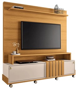 Estante de TV 65 Pol 180cm 2 Portas Helen H01 - D'Rossi - Cinamomo e Off White