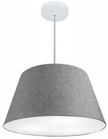 Lustre Pendente Cone Md-4248 Cúpula em Tecido 30/50x35cm Rustico Cinza - Bivolt