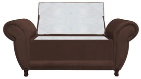Recamier com Baú Itália Namoradeira Calçadeira Suede - D'Rossi - Marrom