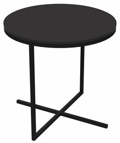 Mesa de Centro Volpi Preto Base Metálica Preto 46 cm A05 - D'Rossi