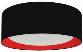 Plafon Para Banheiro Cilíndrico SB-3008 Cúpula Cor Preto Vermelho