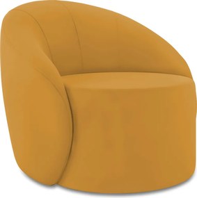 Poltrona Decorativa Orgânica Giratória Lua Veludo D03 - D'Rossi  - Mostarda