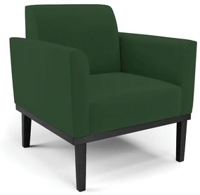Sofá Namoradeira com Poltrona Base de Madeira Fixa Preto Marisa Veludo D03 - D'Rossi - Verde