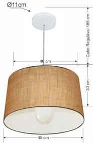Pendente Cone Palha MJ-4241 Para Mesa de Jantar e Estar