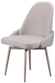 Cadeira Felicity Fixa Sem Braço Gelo Base Champagne - 77391 Sun House