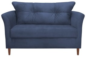 Namoradeira Ibis Decorativa 2 Lugares 1,35 m Recepção Quarto Sala Suede Azul Marinho