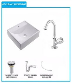 Conjunto de Banheiro Completo Grécia Balcão Painel Cuba Kit Torneira