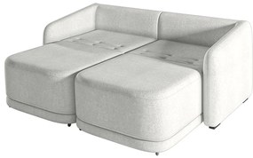 Sofá Cama Modulado Retrátil e Reclinável Decorativo Varsóvia 236cm Bouclê Cinza G33 - Gran Belo
