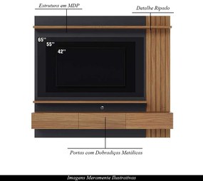 Home Painel Suspenso 180cm Ripado Railay Noce/Preto G73 - Gran Belo